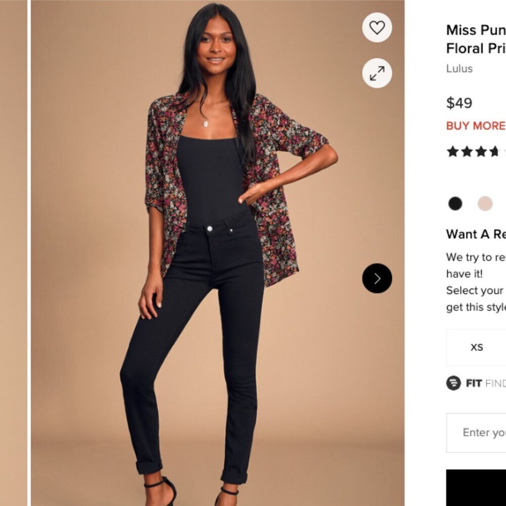 Lulu's Miss Punctuality Pink and Black Floral Print Lightweight Blazer - Picture 11 of 12